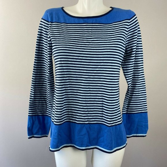 Sail to Sable Sweaters - Sail to Sable Women's Navy Blue Stripe Sweater M